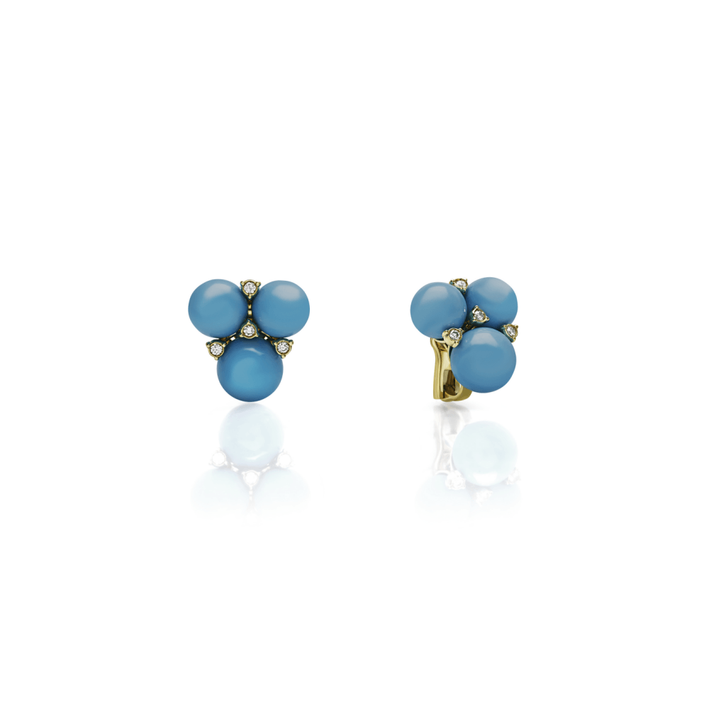 Chantecler Cherie oorsieraad geelgoud met turquoise - 42395 - #3 Chantecler Cherie oorsieraad geelgoud met turquoise - 42395 - #3