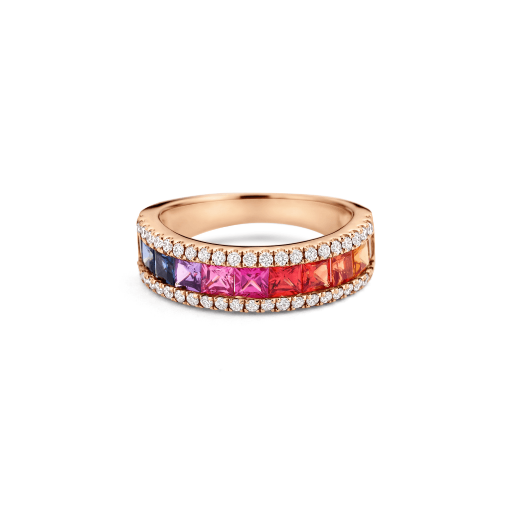 Schaap en Citroen Colours Rainbow ring roodgoud met saffier - #5 Schaap en Citroen Colours Rainbow ring roodgoud met saffier - #5
