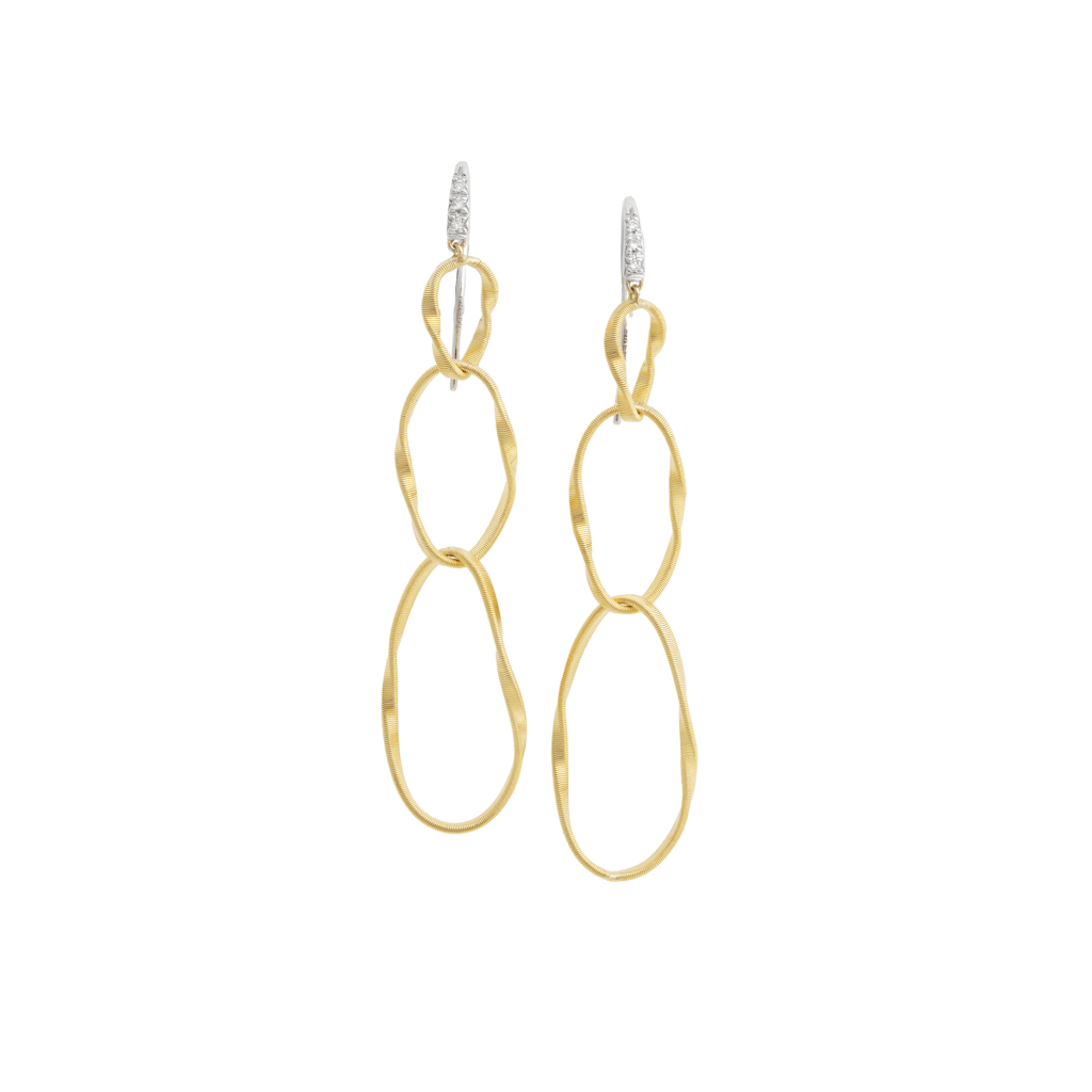 Marco Bicego Marrakech Onde oorsieraad geelgoud met diamant - OG371-A B - #1 Marco Bicego Marrakech Onde oorsieraad geelgoud met diamant - OG371-A B - #1