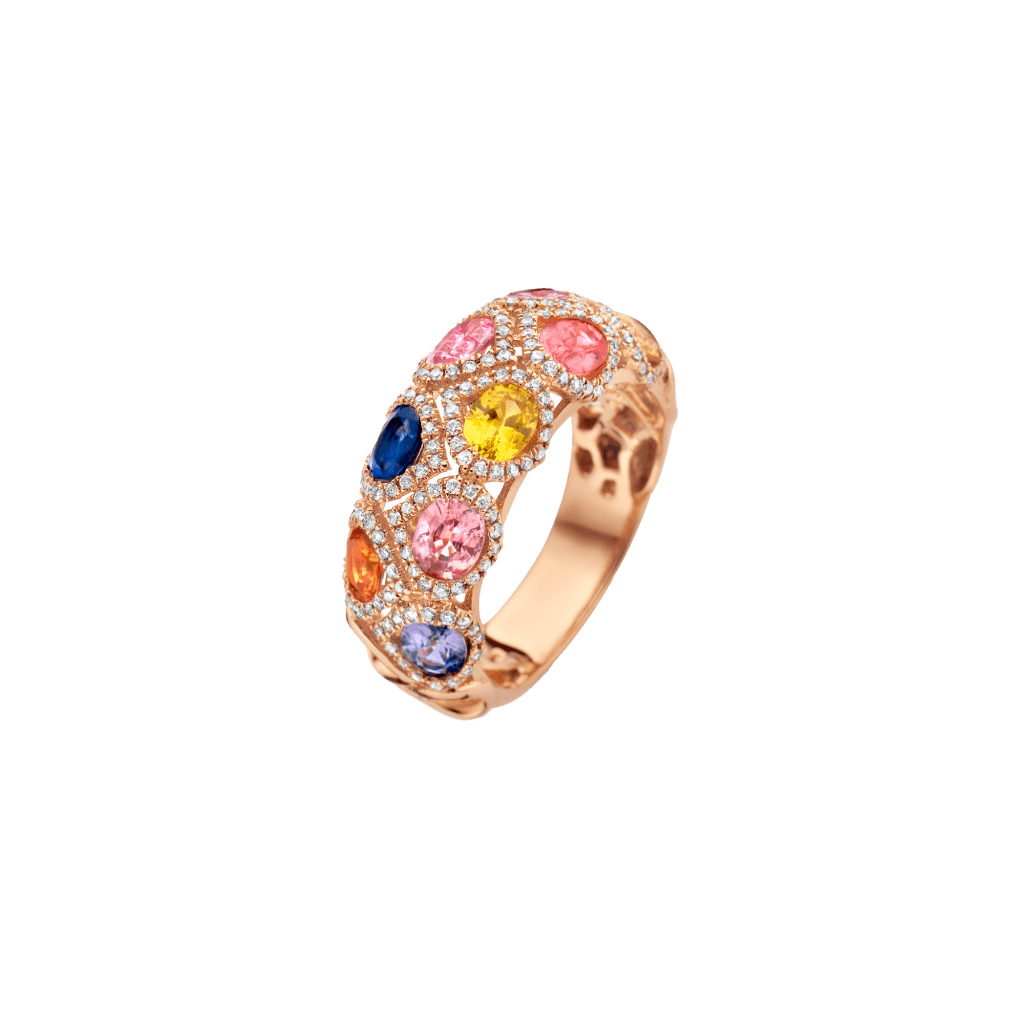 Schaap en Citroen Colours Rainbow ring roodgoud met saffier - #1 Schaap en Citroen Colours Rainbow ring roodgoud met saffier - #1