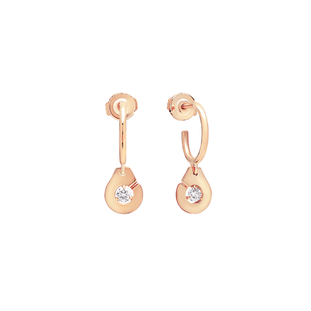 dinh van Menottes Dinh Van oorsieraad roodgoud met diamant - 867815 - #1 dinh van Menottes Dinh Van oorsieraad roodgoud met diamant - 867815 - #1