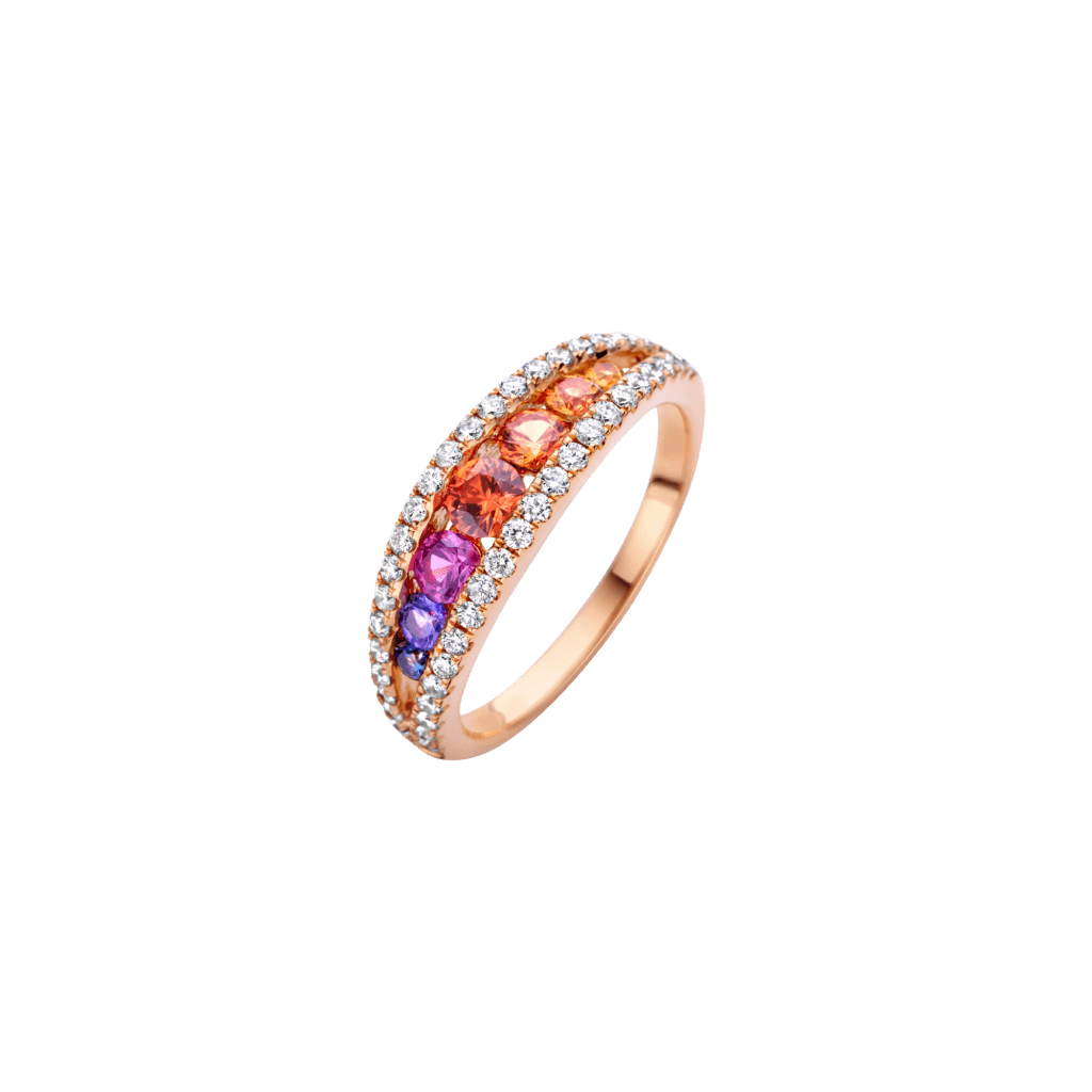 Schaap en Citroen Colours Rainbow ring roodgoud met saffier - #1