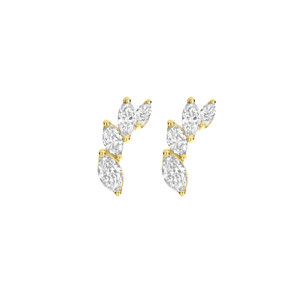 Schaap en Citroen Diamonds oorsieraad geelgoud met diamant - #3