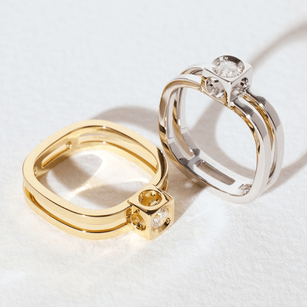 dinh van Le Cube Diamant ring geelgoud met diamant - 208901 - #3