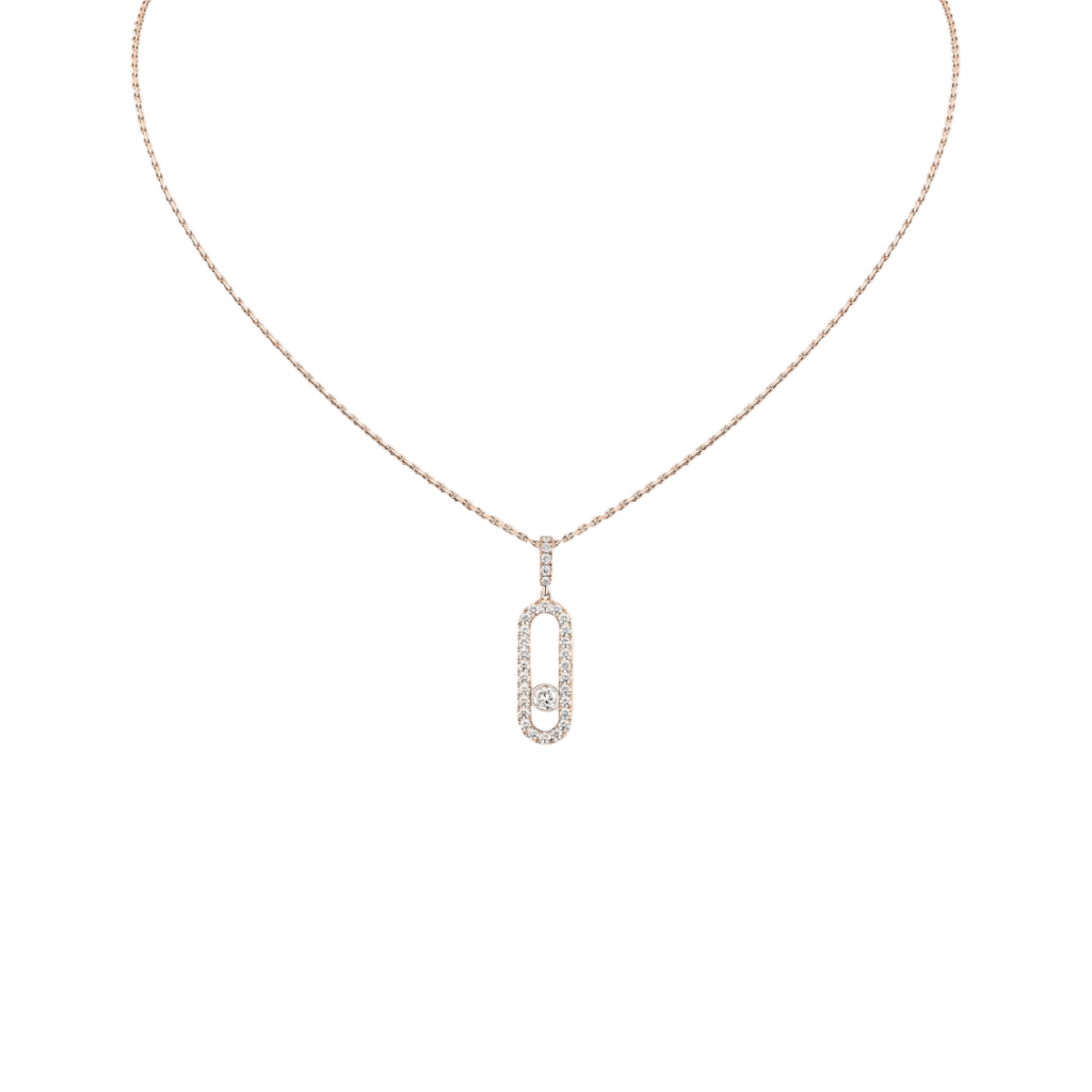 Messika Move Uno collier roodgoud met diamant - 12058-PG - #1 Messika Move Uno collier roodgoud met diamant - 12058-PG - #1