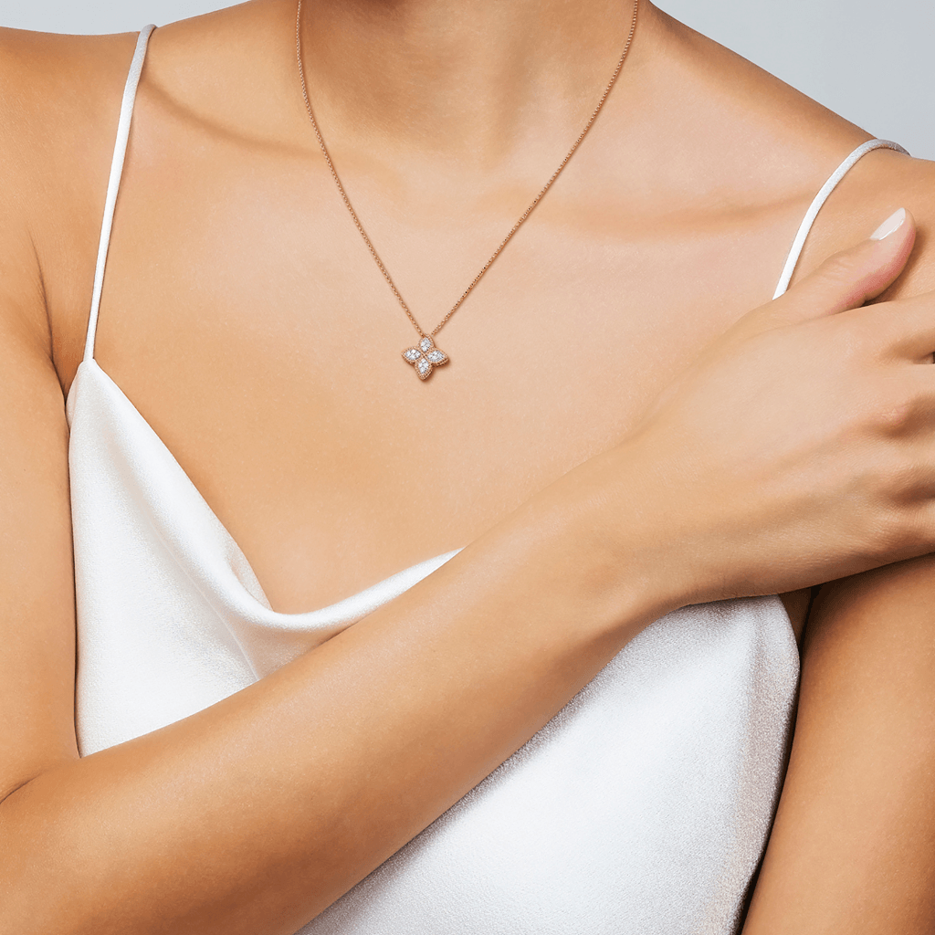 Roberto Coin Princess Flower collier roodgoud met diamant - ADR777CL0680 - #4 Roberto Coin Princess Flower collier roodgoud met diamant - ADR777CL0680 - #4