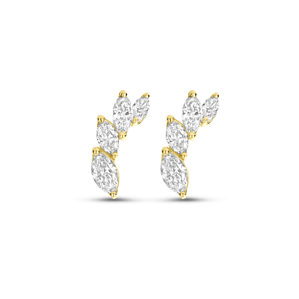 Schaap en Citroen Diamonds oorsieraad geelgoud met diamant - #1
