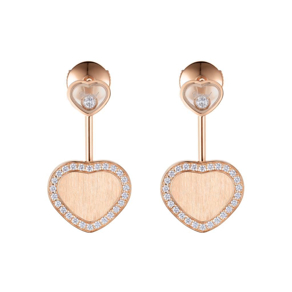 Chopard Happy Diamonds Happy Hearts oorsieraad roodgoud met diamant - 83A007-5921 - #1 Chopard Happy Diamonds Happy Hearts oorsieraad roodgoud met diamant - 83A007-5921 - #1