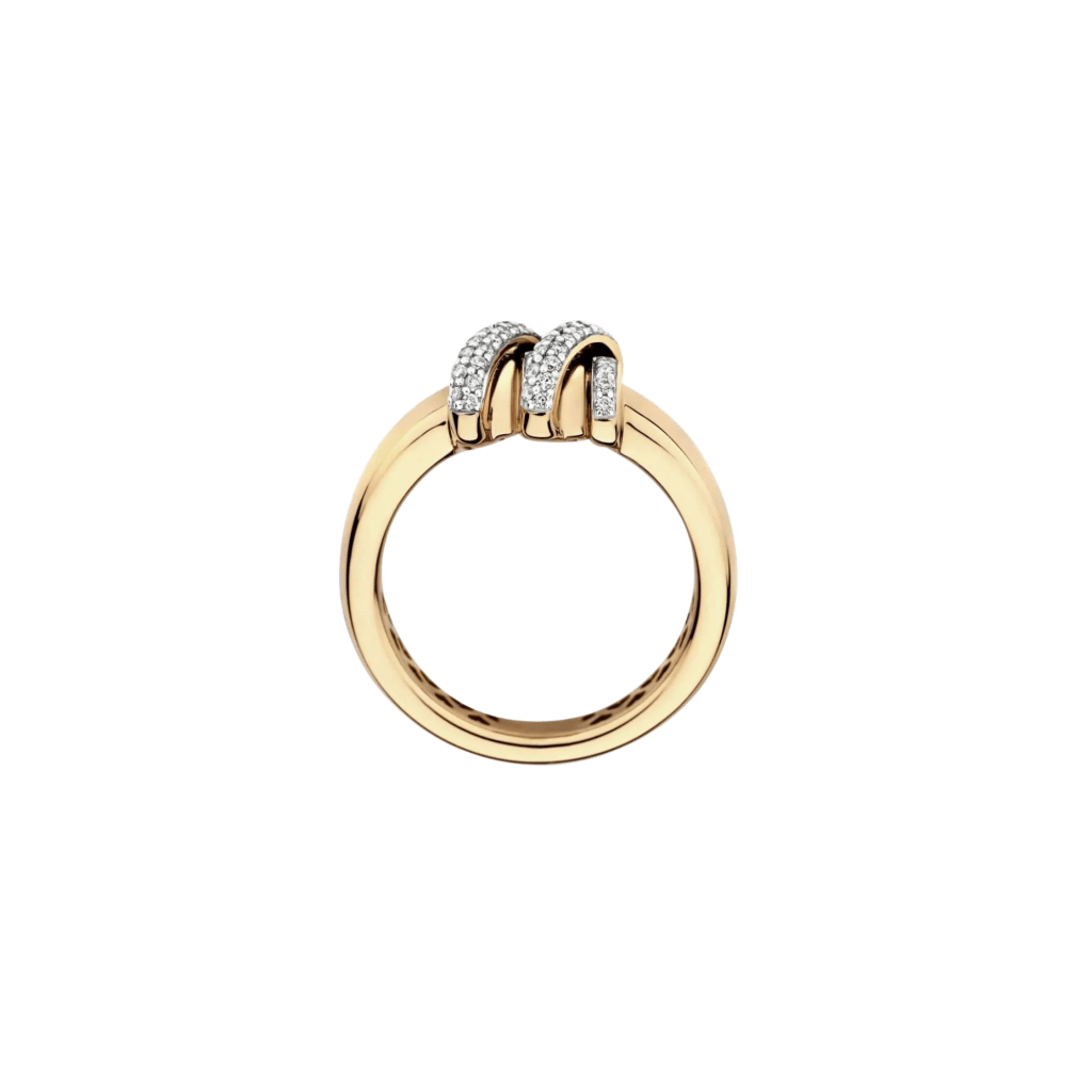 Tirisi Jewelry Amsterdam Swirl ring geelgoud met diamant - TR1231D(2T) - #3 Tirisi Jewelry Amsterdam Swirl ring geelgoud met diamant - TR1231D(2T) - #3