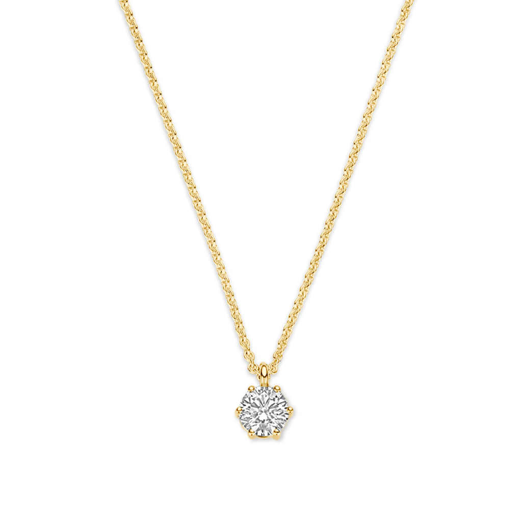 Schaap en Citroen Diamonds collier geelgoud met diamant - #1 Schaap en Citroen Diamonds collier geelgoud met diamant - #1