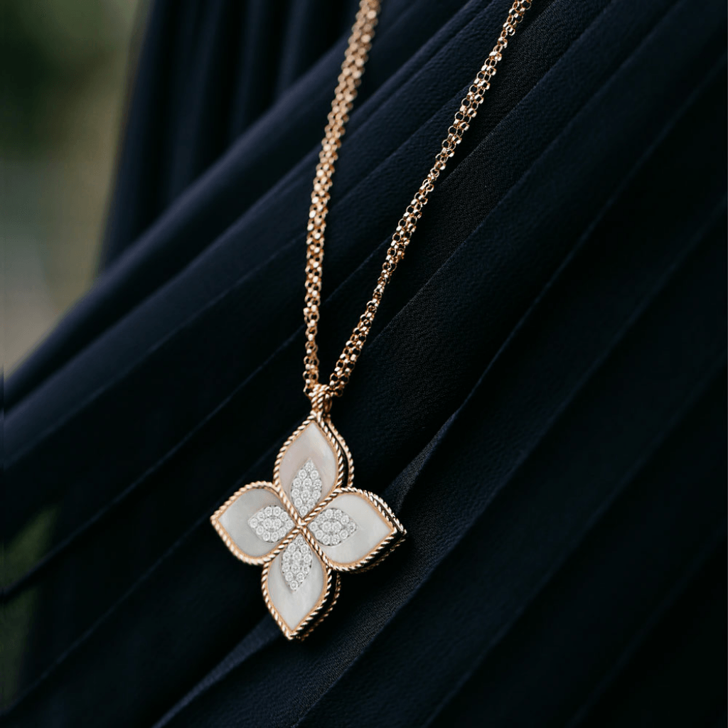 Roberto Coin Princess Flower collier roodgoud met diamant - ADV888CL1838_852 - #3 Roberto Coin Princess Flower collier roodgoud met diamant - ADV888CL1838_852 - #3