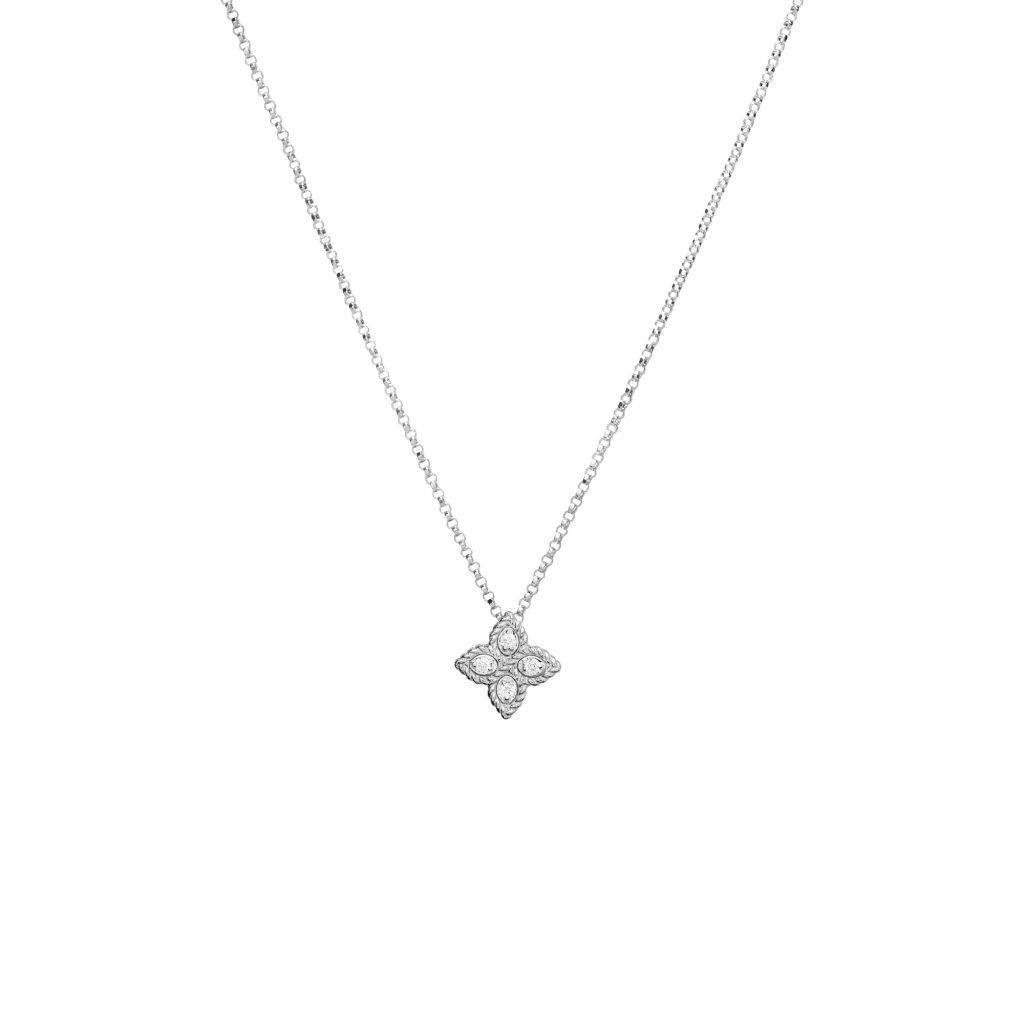 Roberto Coin Princess Flower collier witgoud met diamant - ADR777CL0679 - #1 Roberto Coin Princess Flower collier witgoud met diamant - ADR777CL0679 - #1