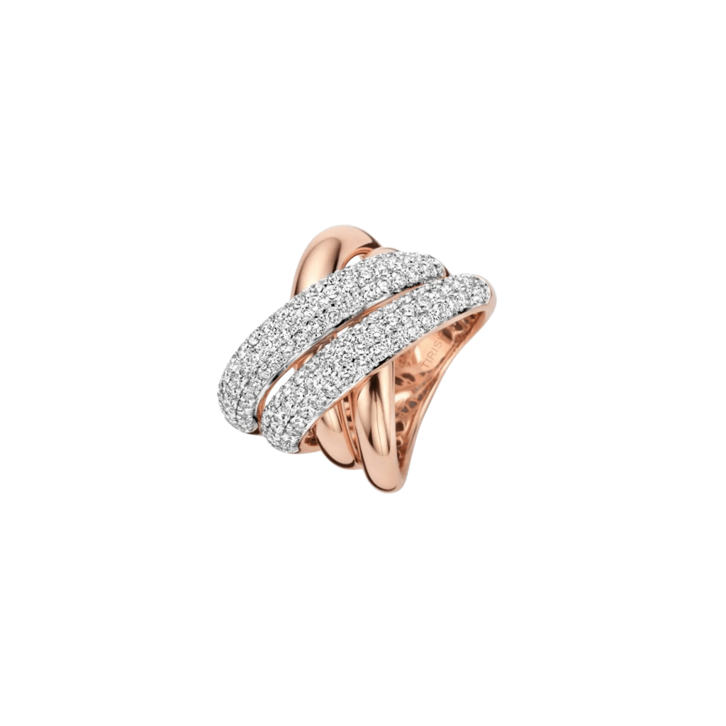 Tirisi Jewelry Amsterdam Due ring roodgoud met diamant - TR9771D(2P) - #1 Tirisi Jewelry Amsterdam Due ring roodgoud met diamant - TR9771D(2P) - #1