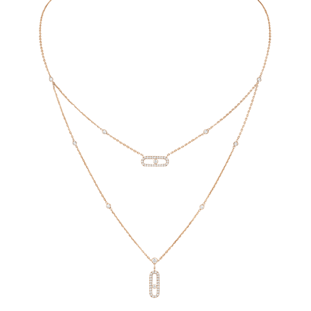 Messika Move Uno collier roodgoud met diamant - 7174-PG - #1