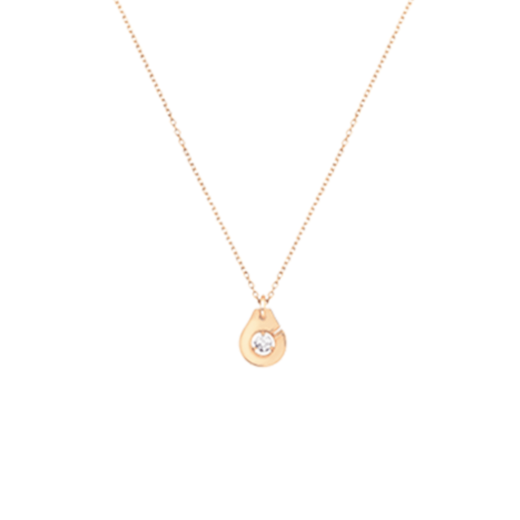 dinh van Menottes Dinh Van collier roodgoud met diamant - 667115 - #1 dinh van Menottes Dinh Van collier roodgoud met diamant - 667115 - #1