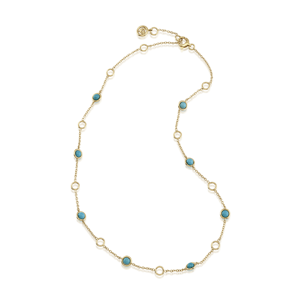Chantecler Accessories collier geelgoud met turquoise - 42925 - #3