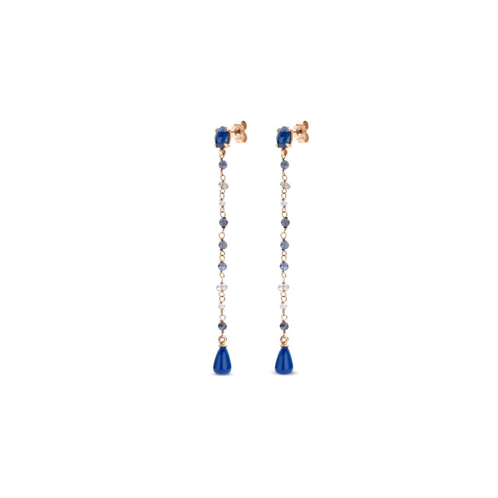 Schaap en Citroen Colours oorsieraad roodgoud met diversen kleurstenen - #4 Schaap en Citroen Colours oorsieraad roodgoud met diversen kleurstenen - #4