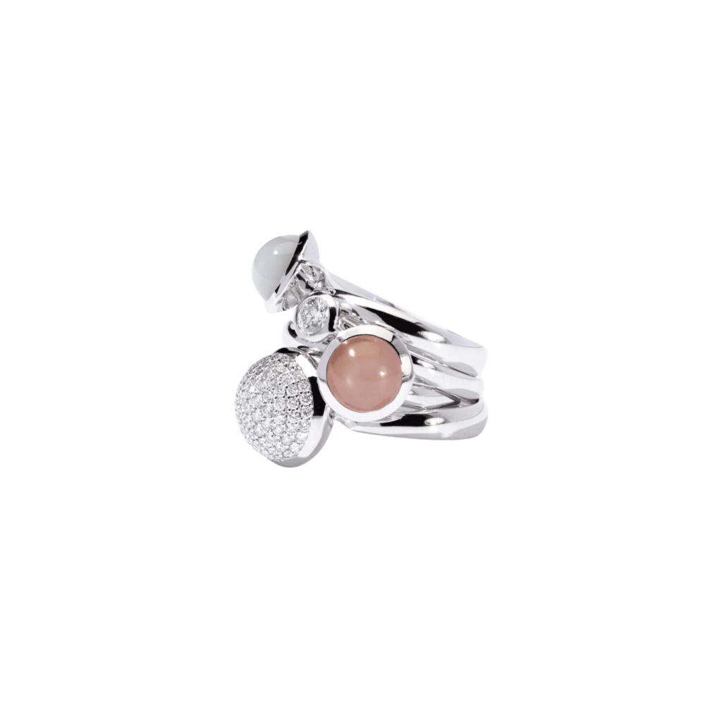 Tamara Comolli Bouton ring witgoud met maansteen - R-BOU-s-MoBr-wg - #5