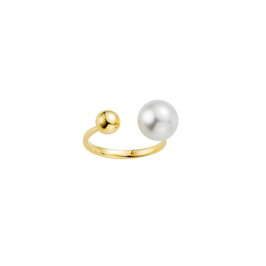 Yana Nesper Open Mind ring geelgoud met parel - OM4 - #2 Yana Nesper Open Mind ring geelgoud met parel - OM4 - #2