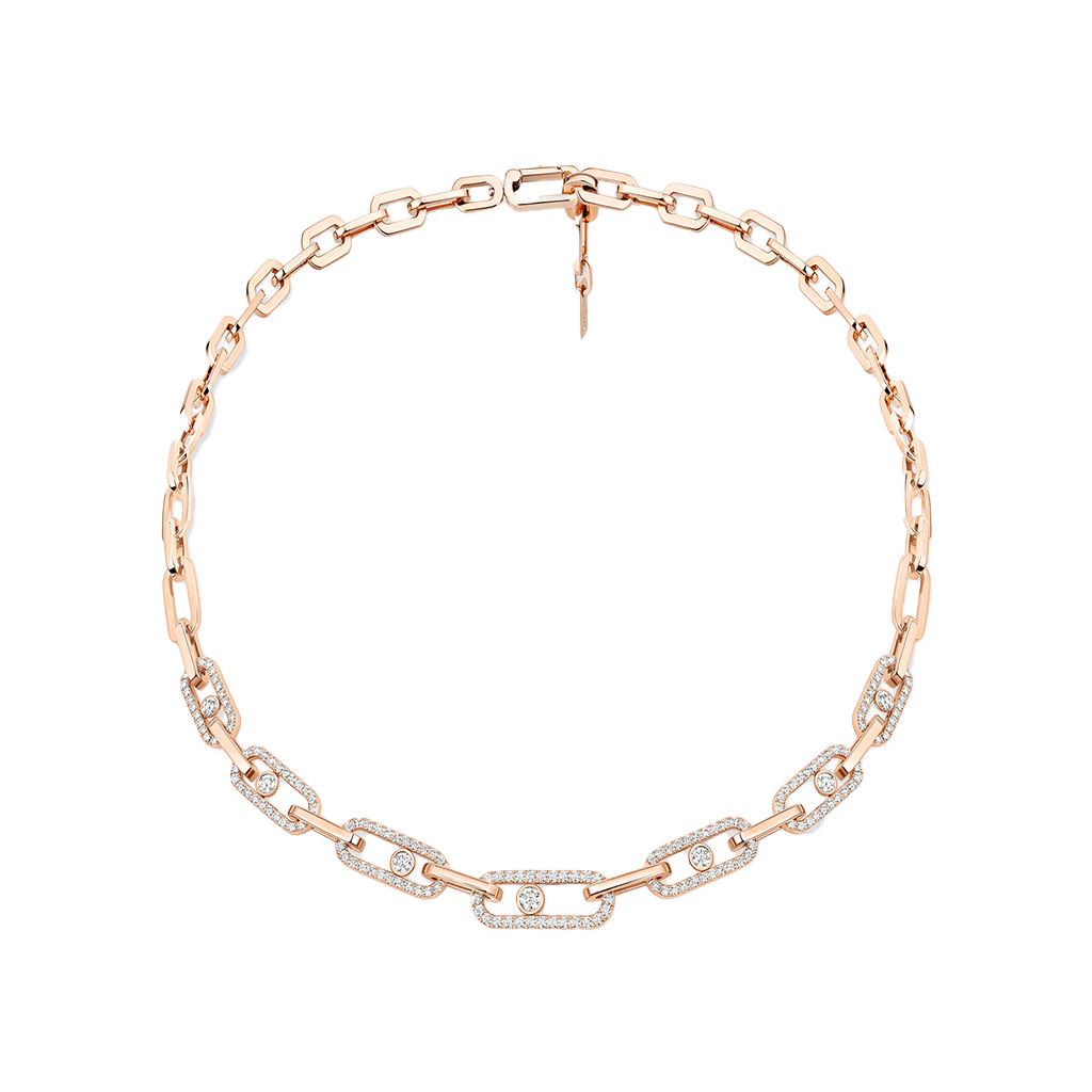 Messika Move Link collier roodgoud met diamant - 14042-PG - #1