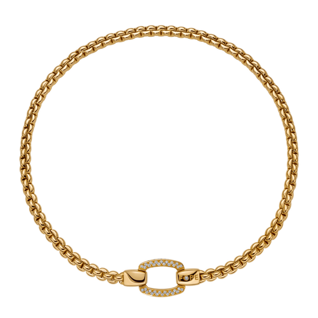 FOPE Eka collier geelgoud met diamant - 08F10CX_PB_G_XGX_038 - #1 FOPE Eka collier geelgoud met diamant - 08F10CX_PB_G_XGX_038 - #1