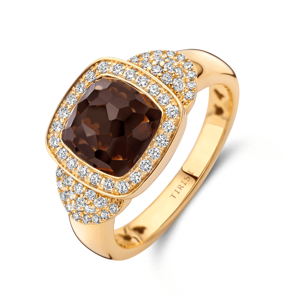 Tirisi Jewelry Milano Tre ring geelgoud met kwarts - TR9819SQ - #1 Tirisi Jewelry Milano Tre ring geelgoud met kwarts - TR9819SQ - #1