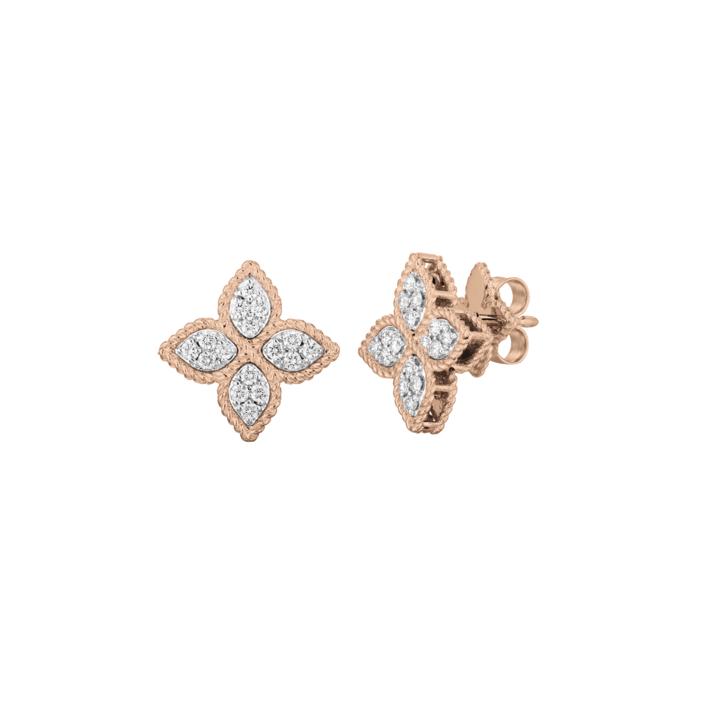Roberto Coin Princess Flower oorsieraad roodgoud met diamant - ADR777EA0639 - #2 Roberto Coin Princess Flower oorsieraad roodgoud met diamant - ADR777EA0639 - #2