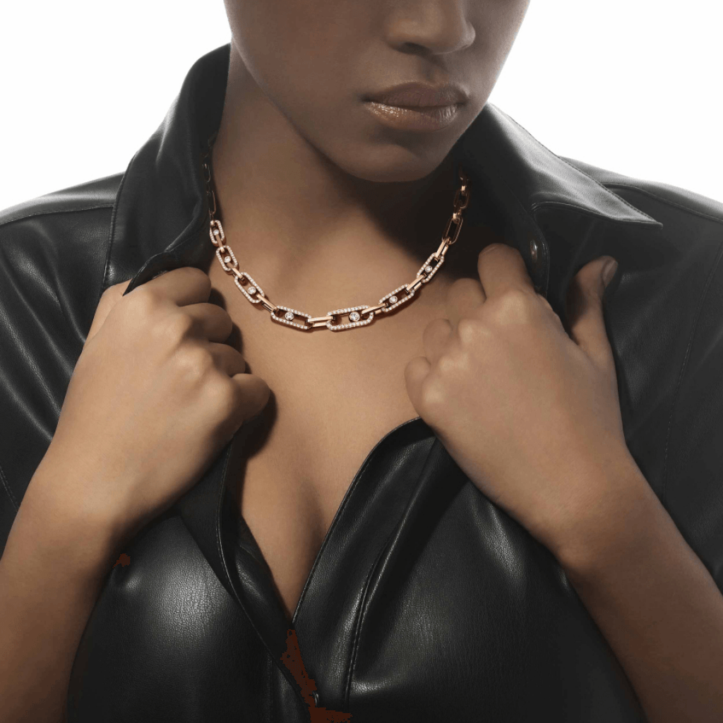 Messika Move Link collier roodgoud met diamant - 14042-PG - #2