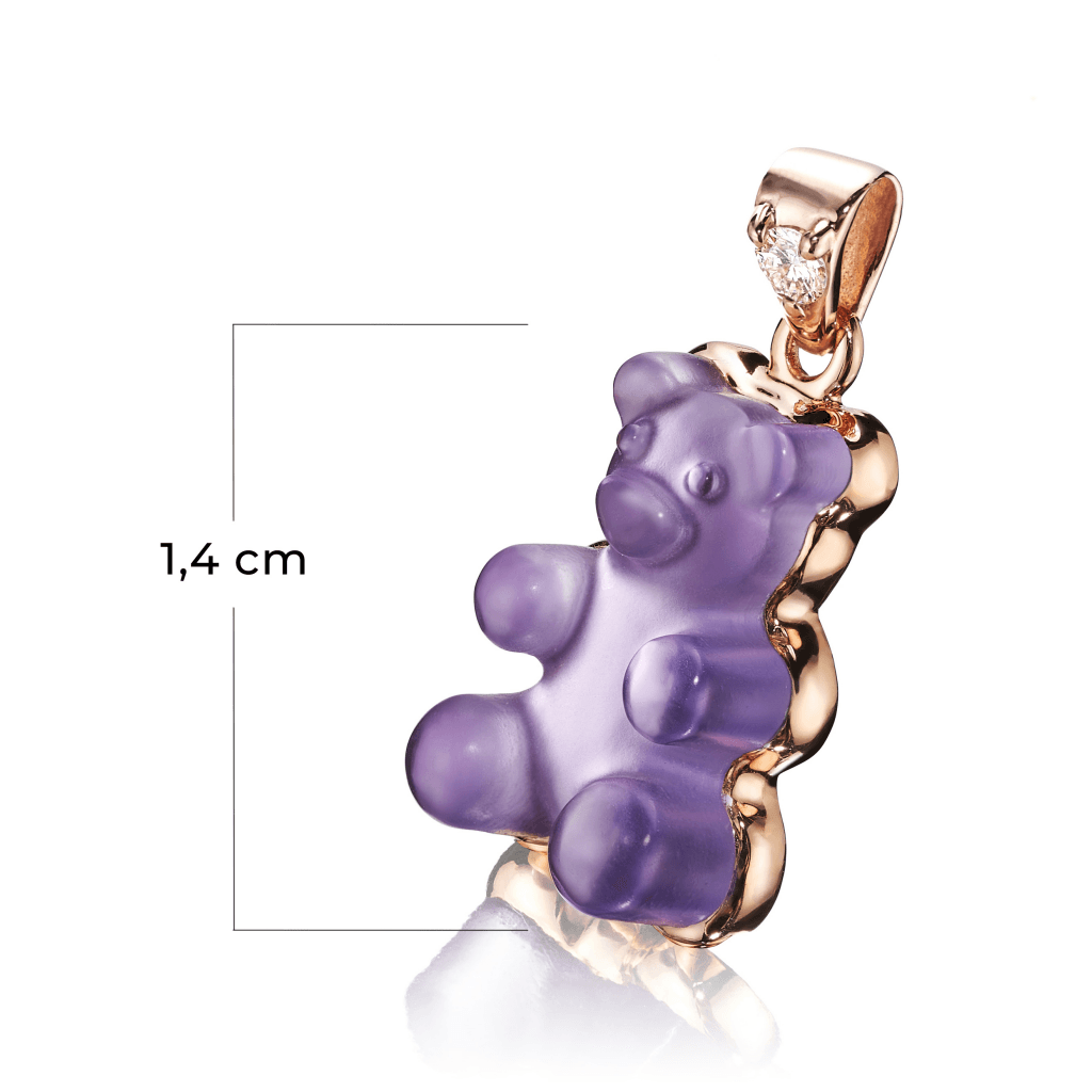 Gemmy Bear Colours hanger roodgoud met diamant - Gb amethist - #2 Gemmy Bear Colours hanger roodgoud met diamant - Gb amethist - #2