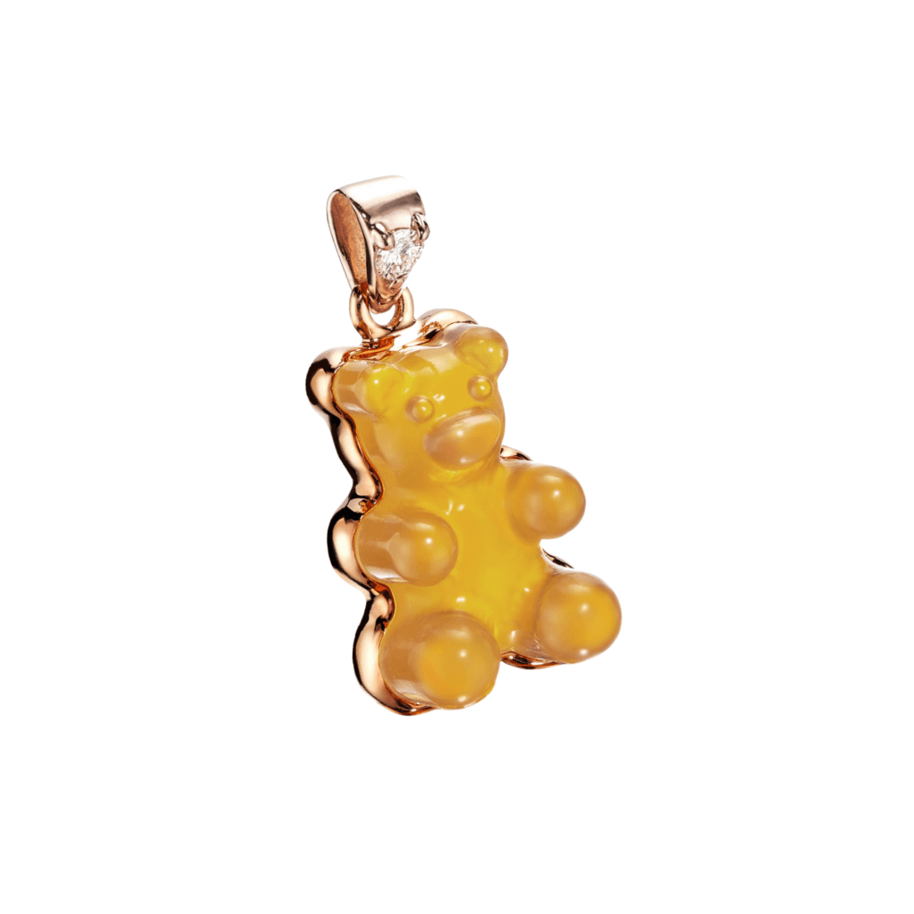 Gemmy Bear Colours hanger roodgoud met diamant - Gb vuuropaal - #1