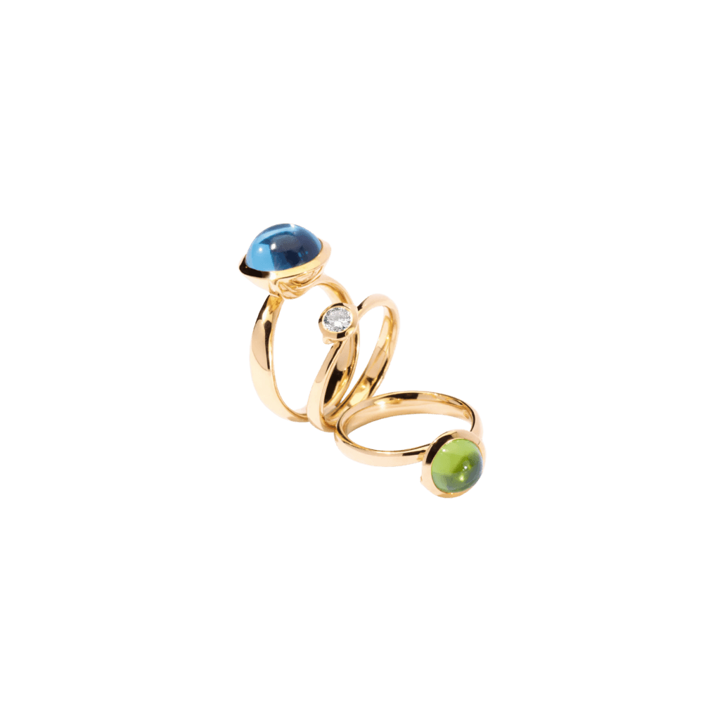 Tamara Comolli Bouton ring geelgoud met peridoot - R-BOU-s-Per-yg - #7 Tamara Comolli Bouton ring geelgoud met peridoot - R-BOU-s-Per-yg - #7