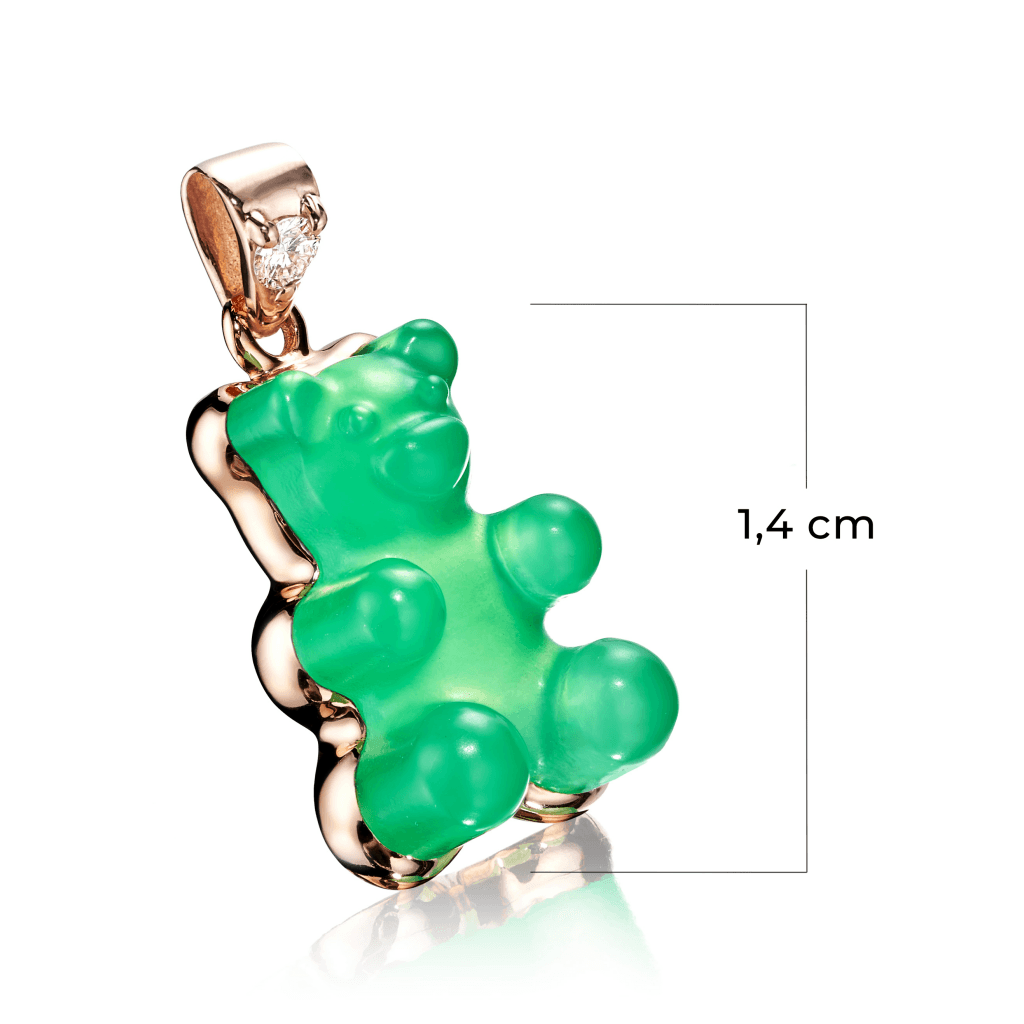 Gemmy Bear Colours hanger roodgoud met diamant - Gb chrysopraas - #2