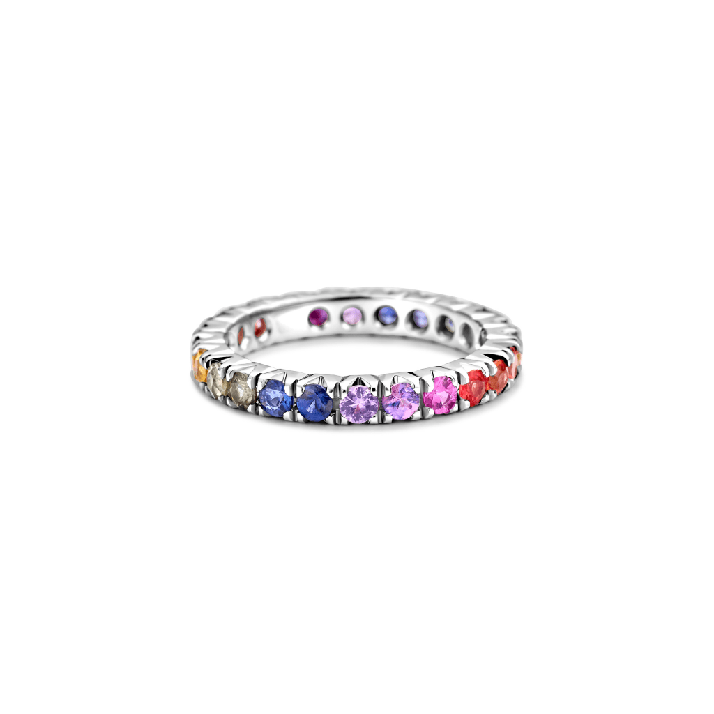 Schaap en Citroen Colours Rainbow ring witgoud met saffier - #6 Schaap en Citroen Colours Rainbow ring witgoud met saffier - #6