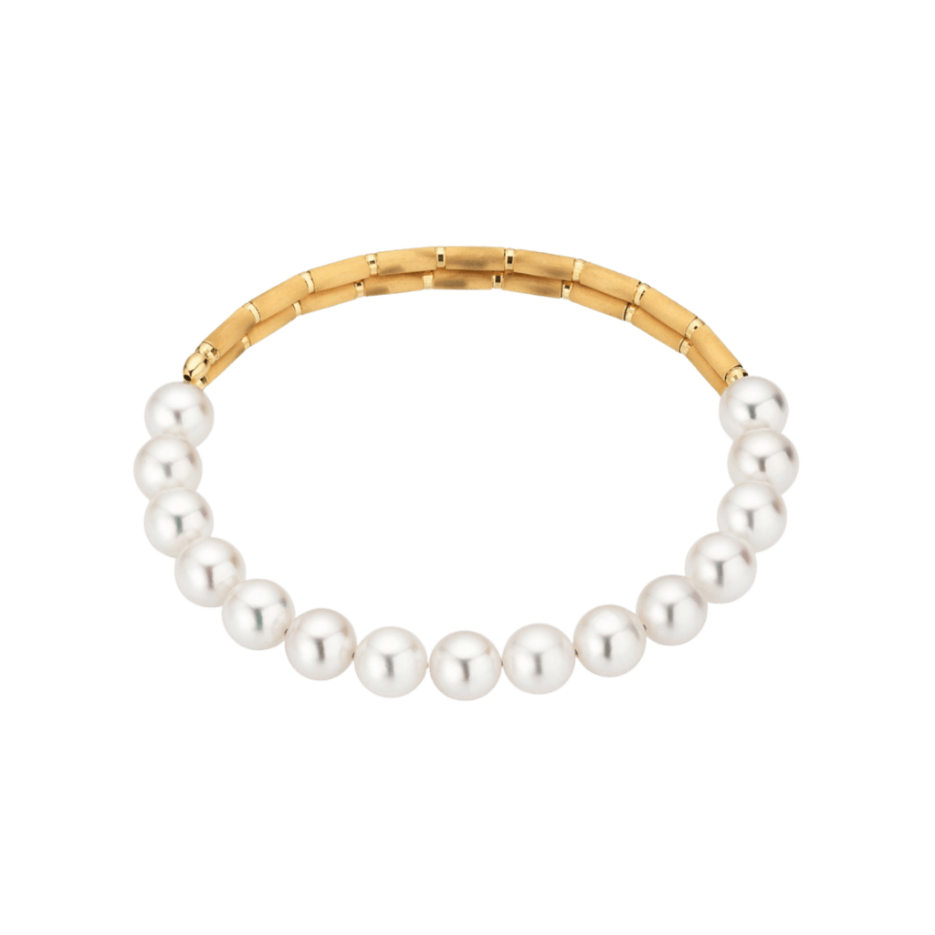 Yana Nesper Silk Magnet armband geelgoud met parel - SM3 - #1 Yana Nesper Silk Magnet armband geelgoud met parel - SM3 - #1