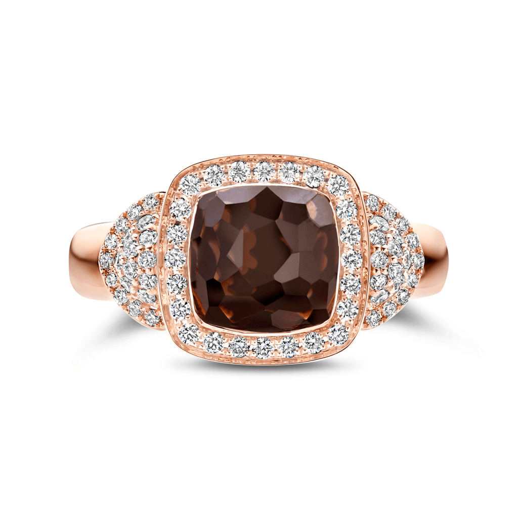 Tirisi Jewelry Milano Tre ring roodgoud met kwarts - TR9819SQP - #2 Tirisi Jewelry Milano Tre ring roodgoud met kwarts - TR9819SQP - #2