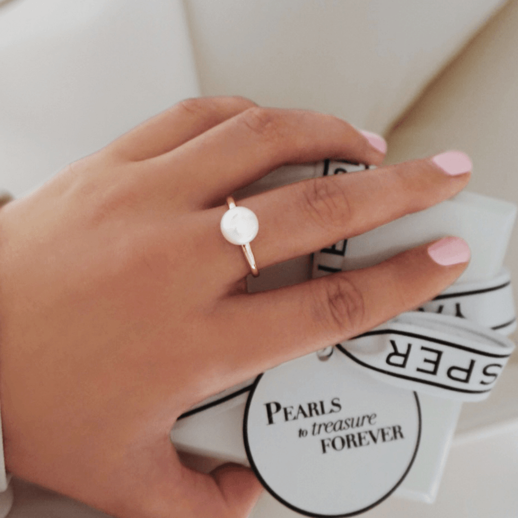 Yana Nesper Bubbles ring geelgoud met parel - NB20 - #4