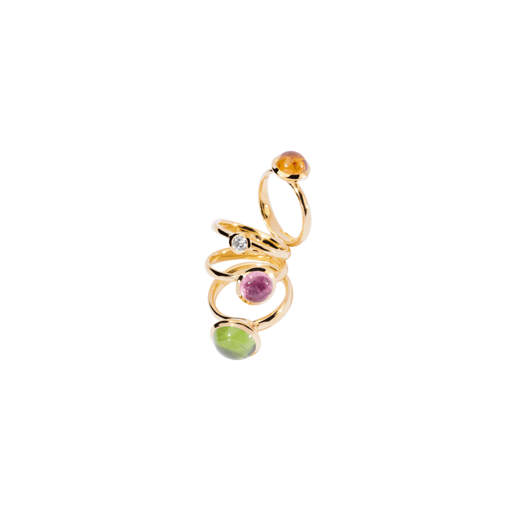 Tamara Comolli Bouton ring geelgoud met toermalijn - R-BOU-s-TuRo-yg - #7 Tamara Comolli Bouton ring geelgoud met toermalijn - R-BOU-s-TuRo-yg - #7