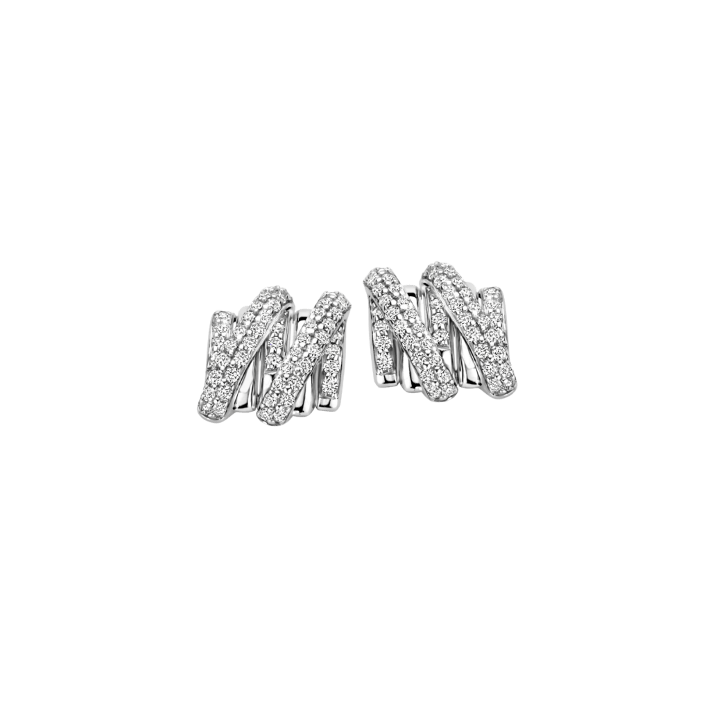 Tirisi Jewelry Amsterdam Swirl oorsieraad witgoud - TE7162DW - #1 Tirisi Jewelry Amsterdam Swirl oorsieraad witgoud - TE7162DW - #1