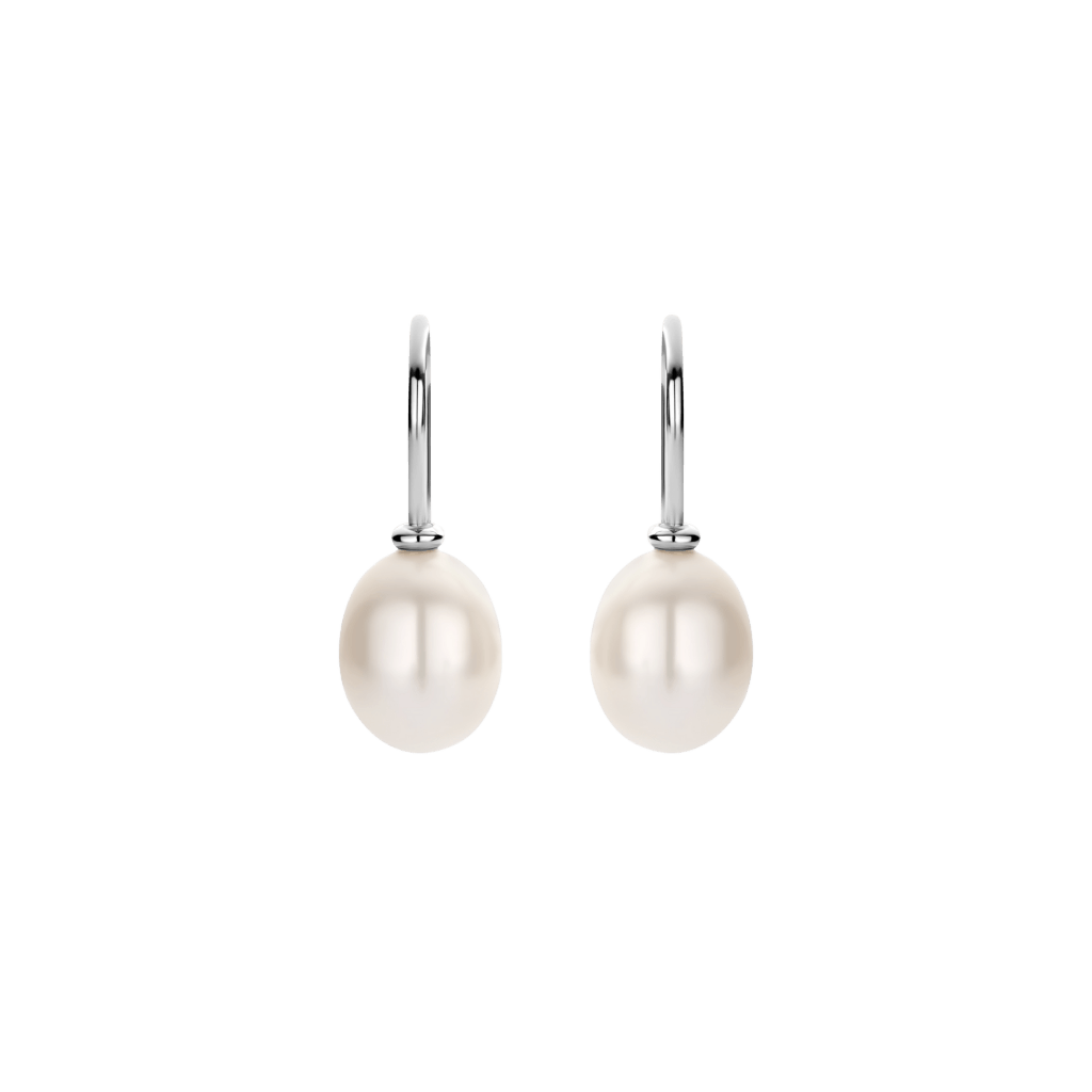 Schaap en Citroen Pearls oorsieraad witgoud met parel - #1 Schaap en Citroen Pearls oorsieraad witgoud met parel - #1