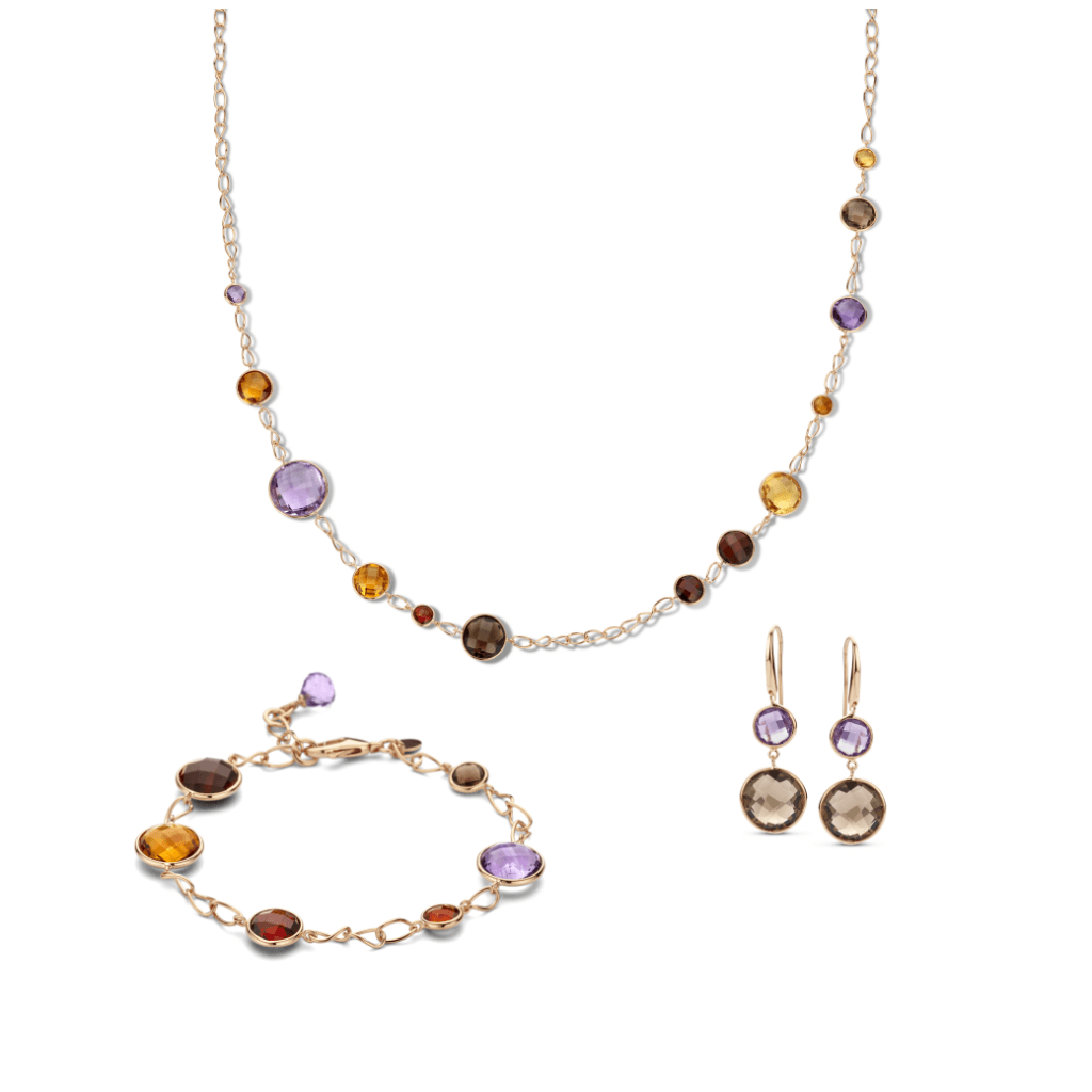 Schaap en Citroen Colours collier roodgoud met diversen kleurstenen - #5 Schaap en Citroen Colours collier roodgoud met diversen kleurstenen - #5