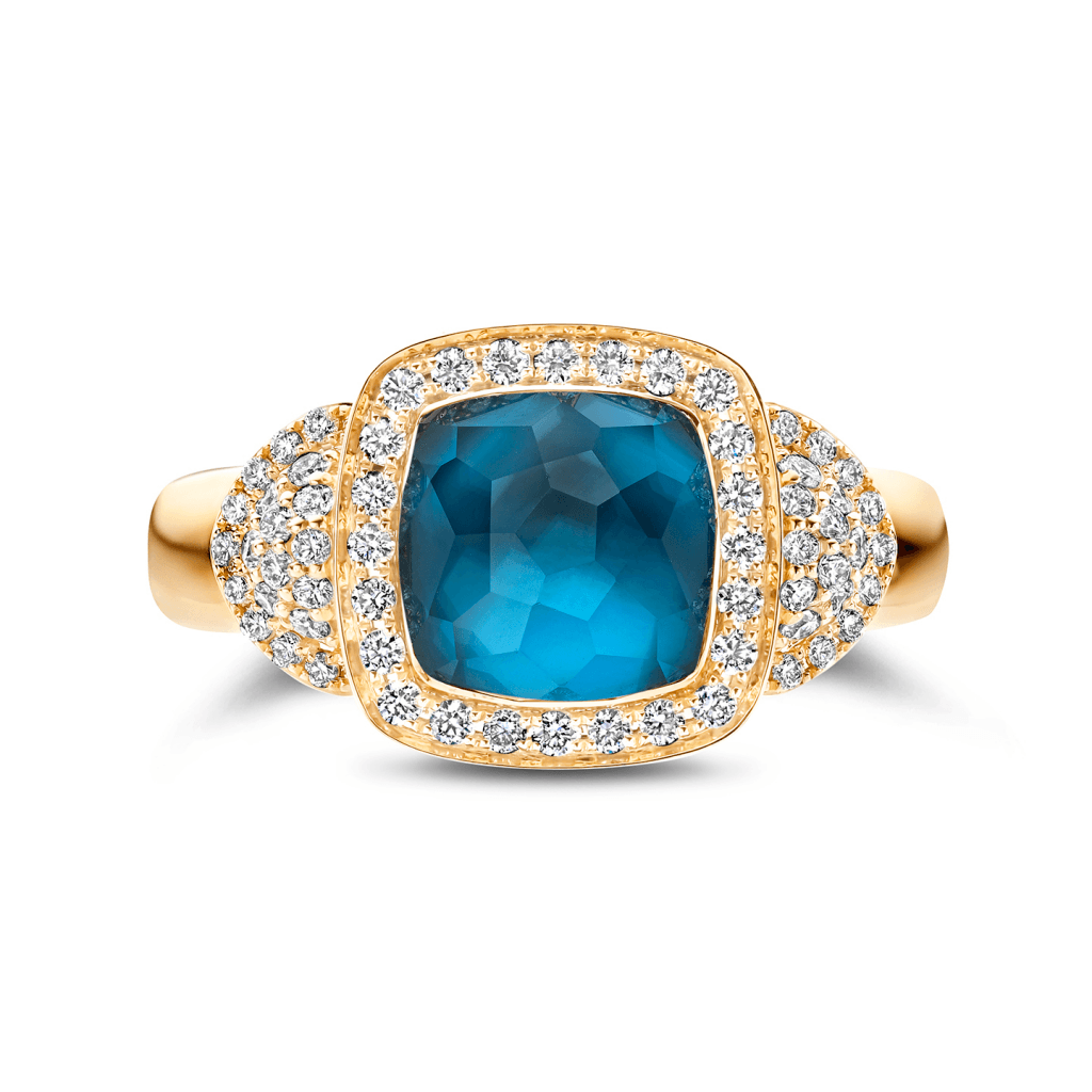 Tirisi Jewelry Milano Tre ring geelgoud met chalcedoon - TR9819LBT - #2 Tirisi Jewelry Milano Tre ring geelgoud met chalcedoon - TR9819LBT - #2