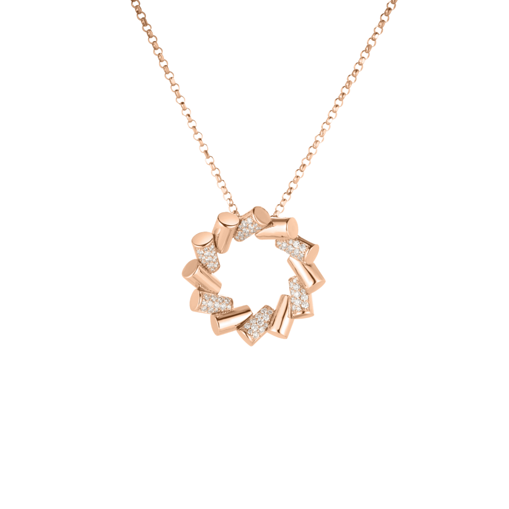 Roberto Coin Domino collier roodgoud met diamant - ADR888CL2309 - #1 Roberto Coin Domino collier roodgoud met diamant - ADR888CL2309 - #1