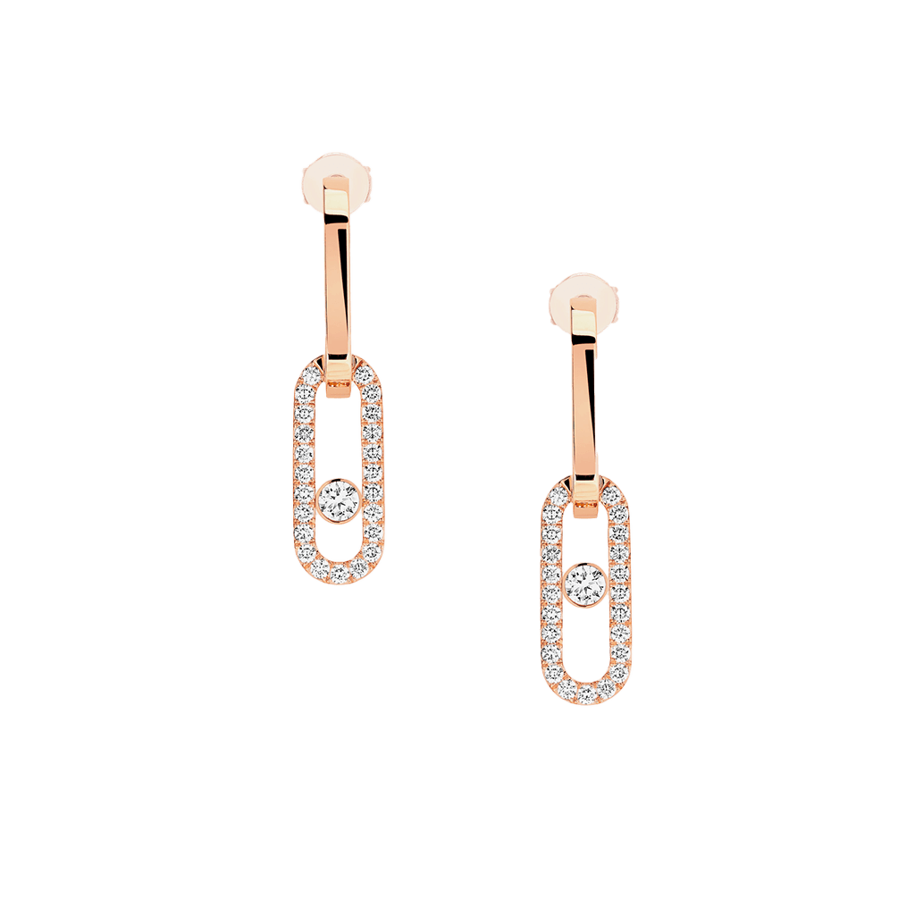 Messika Move Link oorsieraad roodgoud met diamant - 12469-PG - #1