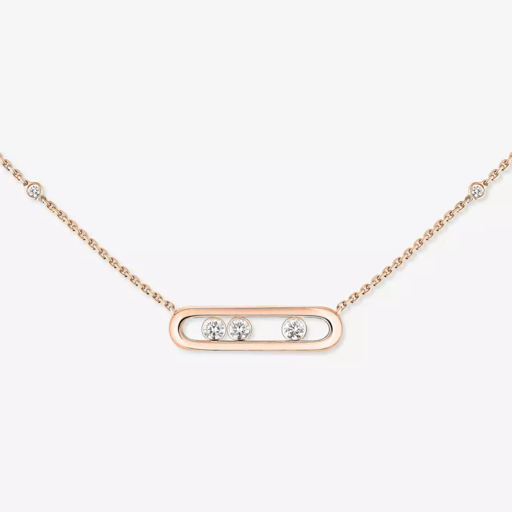 Messika Move Classique Small Model collier roodgoud met diamant - 4323-PG - #3