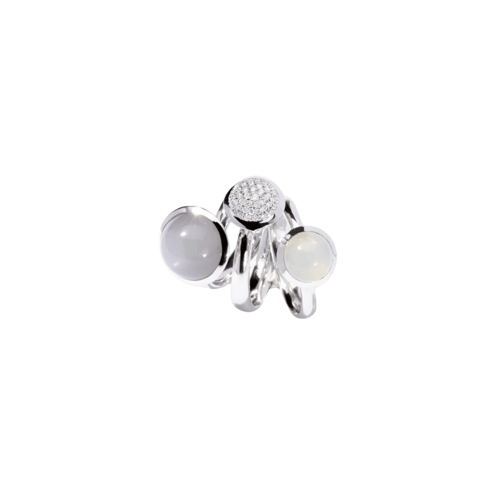 Tamara Comolli Bouton ring witgoud met maansteen - R-BOU-l-MoGr-wg - #6 Tamara Comolli Bouton ring witgoud met maansteen - R-BOU-l-MoGr-wg - #6
