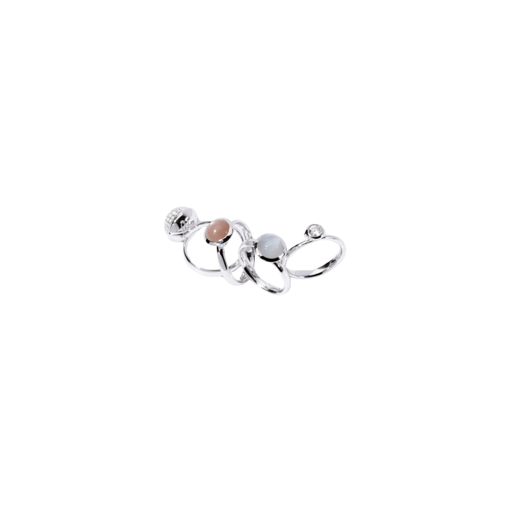 Tamara Comolli Bouton ring witgoud met maansteen - R-BOU-s-MoBr-wg - #7