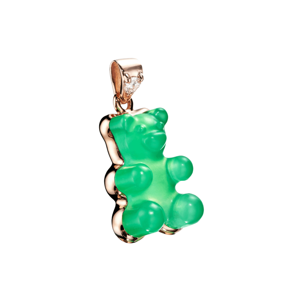 Gemmy Bear Colours hanger roodgoud met diamant - Gb chrysopraas - #1