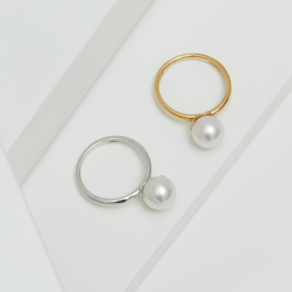 Yana Nesper Bubbles ring geelgoud met parel - NB20 - #2