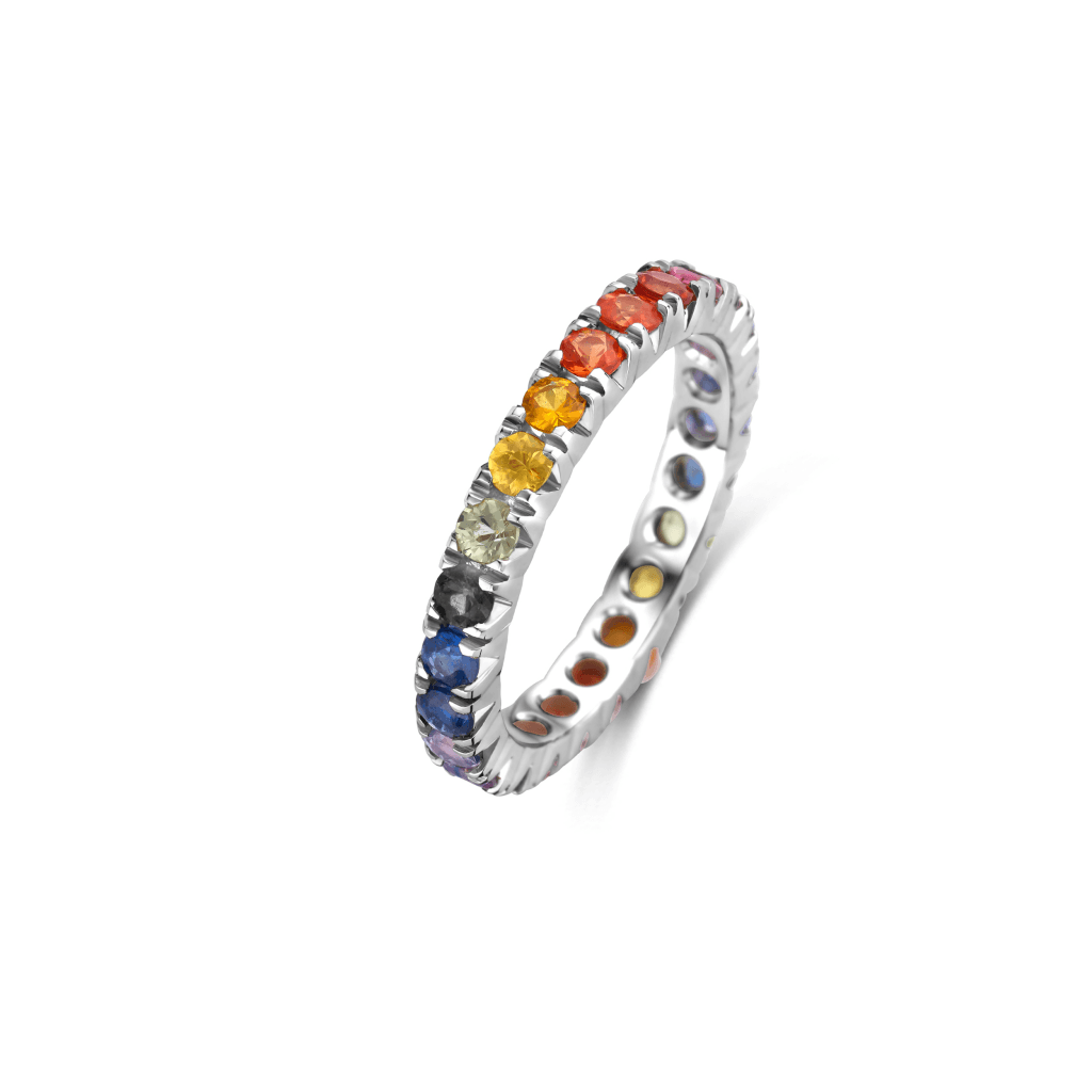 Schaap en Citroen Colours Rainbow ring witgoud met saffier - #3 Schaap en Citroen Colours Rainbow ring witgoud met saffier - #3