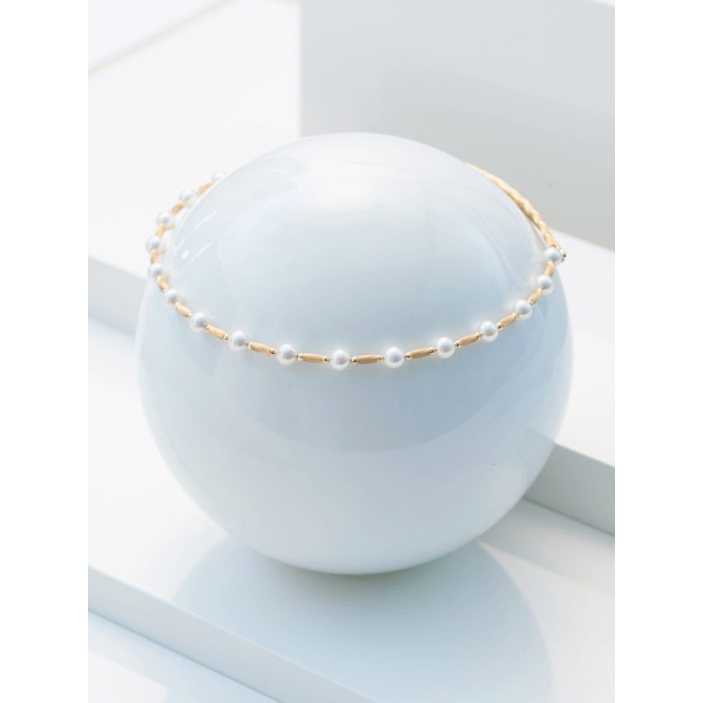 Yana Nesper Silk Magnet collier geelgoud met parel - SM16 - #2 Yana Nesper Silk Magnet collier geelgoud met parel - SM16 - #2